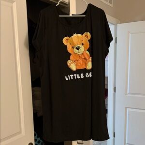 Black Little Bear Pajama Dress